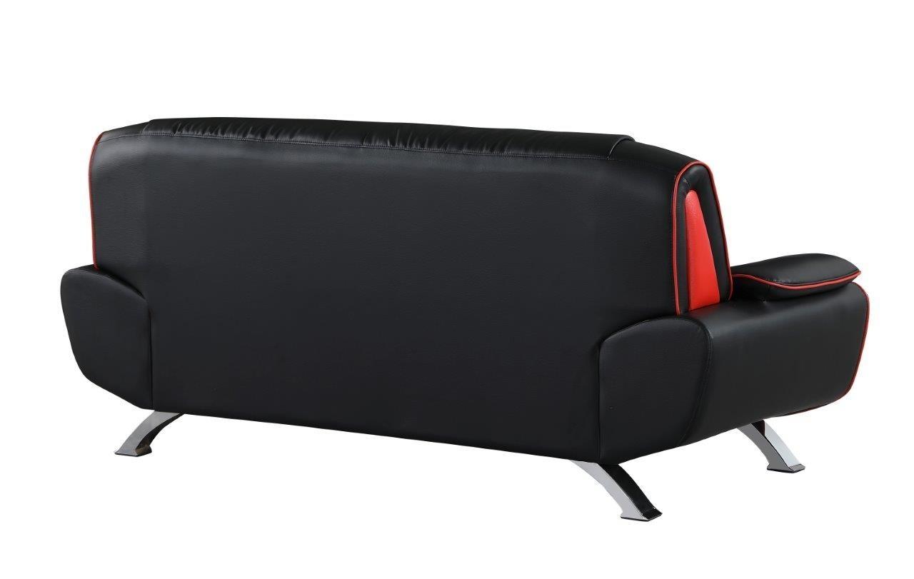 

    
405-BLACK-2PC Contemporary Black Premium Leather Match Sofa Set 2Pcs Global United 405
