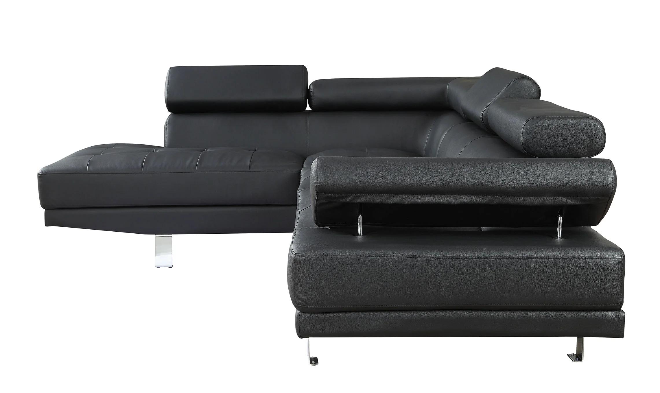 

    
Acme Furniture Connor Sectional Sofa Black 52650-3pcs
