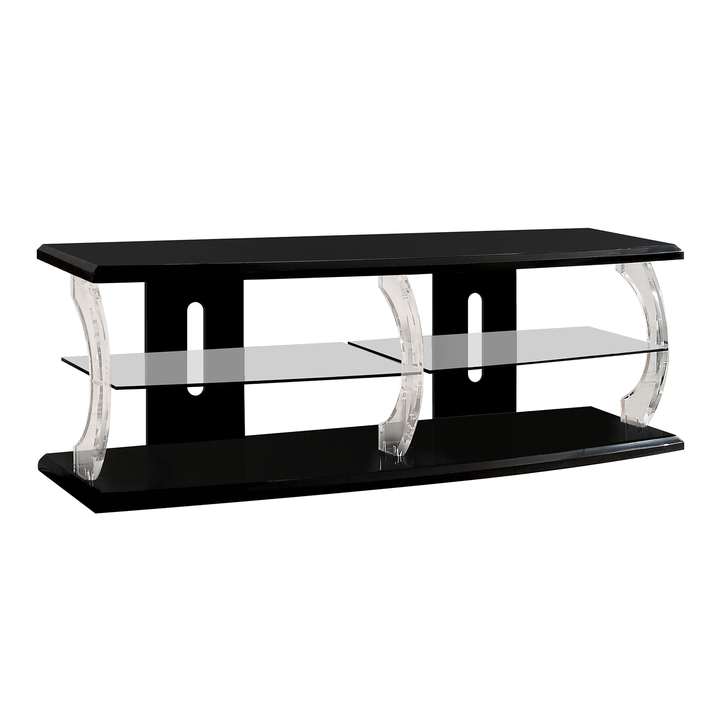 

    
Contemporary Black Replicated Wood & Glass 60" TV Stand Furniture of America CM5901BK-TV-60 Ernst
