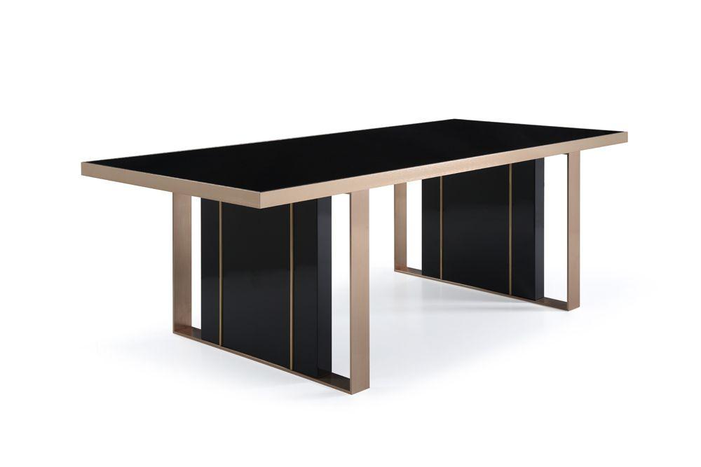 

    
Contemporary Black/Rosegold Stainless Steel Dining Room Set 8PCS VIG Furniture Nova Domus VGVCA002-DINSET
