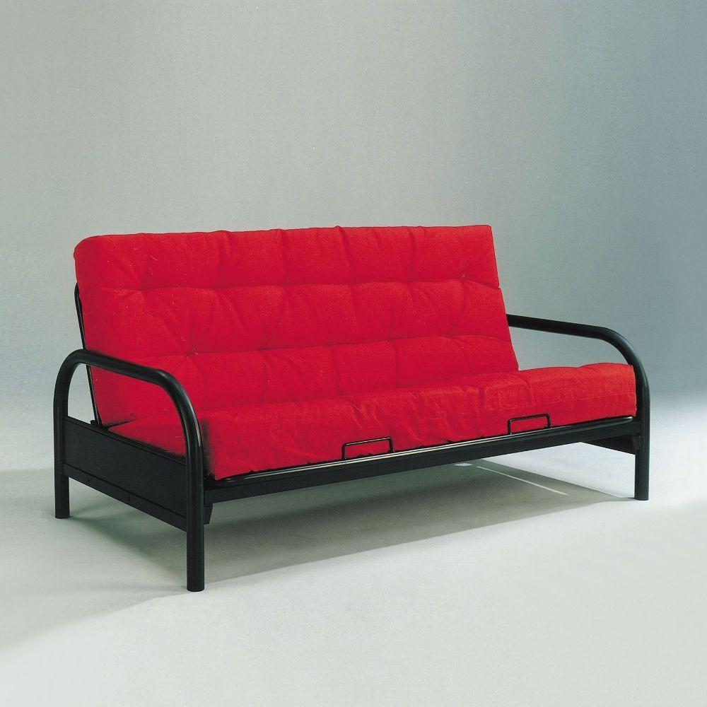 Contemporary Futon sofa Alfonso 02172BK-2pcs in Red 