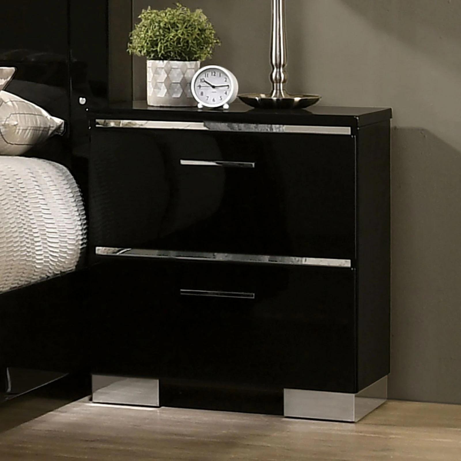 

                    
Furniture of America FOA7039-CK-5PC Carlie Platform Bedroom Set Black  Purchase 
