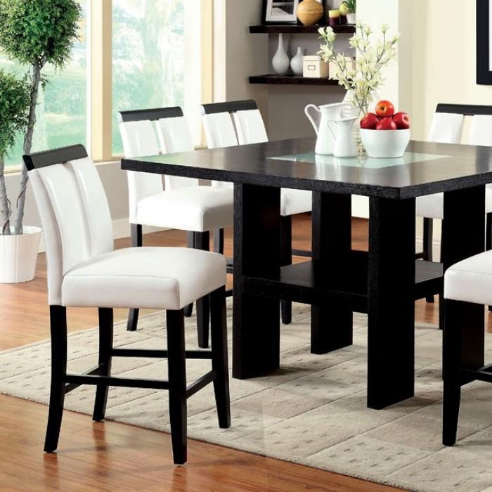 

    
Contemporary Black Solid Wood Counter Dining Set 7pcs Furniture of America Luminar
