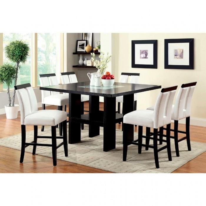 

    
Contemporary Black Solid Wood Counter Dining Set 7pcs Furniture of America Luminar
