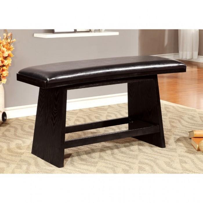 

    
Contemporary Black Solid Wood Counter Height Bench Furniture of America CM3433PBN Hurley
