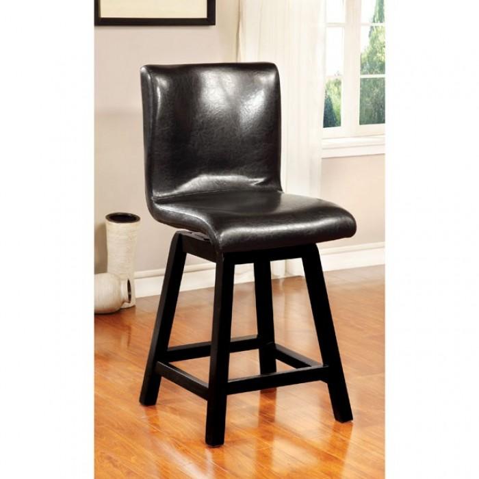 

    
Contemporary Black Solid Wood Counter Height Chairs Set 2pcs Furniture of America CM3433PC-2PK Hurley
