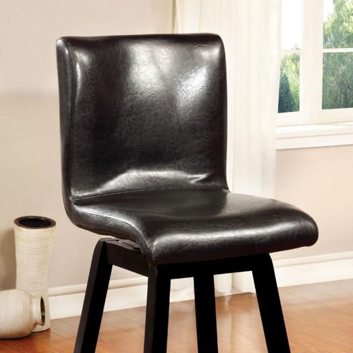 Contemporary Counter Height Chair CM3433PC-2PK Hurley CM3433PC-2PK in Black Leatherette