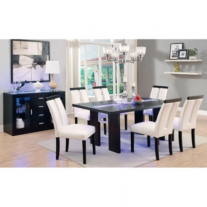

                    
Furniture of America CM3559T Luminar Dining Table Black Leatherette Purchase 
