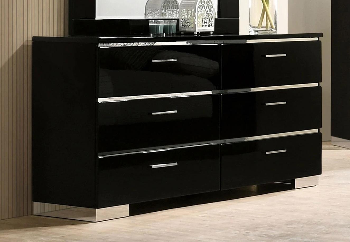 

    
Contemporary Black Solid Wood Dresser Furniture of America FOA7039D Carlie
