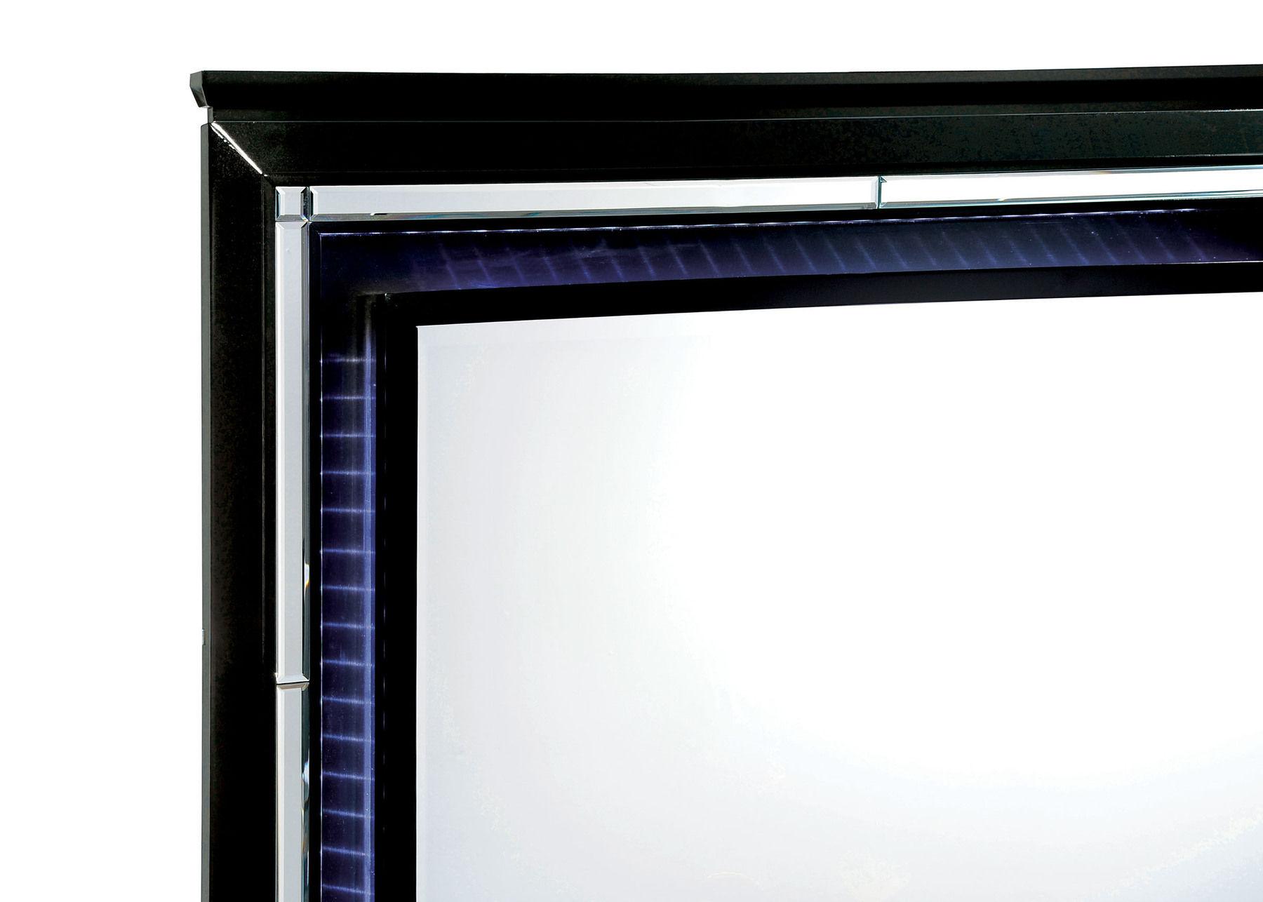 

    
Contemporary Black Solid Wood Dresser w/Mirror Furniture of America CM7979BK-D*M Bellanova
