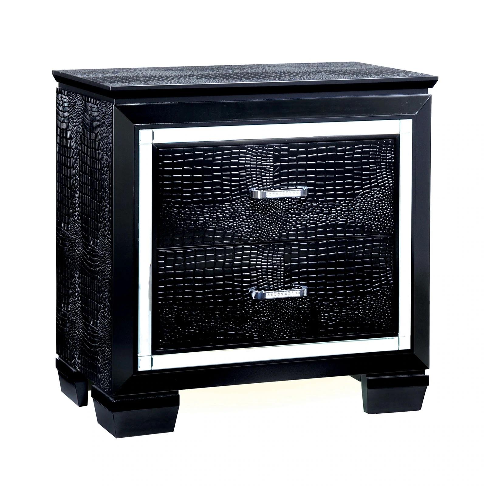 

                    
Furniture of America CM7979BK-EK-3PC Bellanova Panel Bedroom Set Black Leatherette Purchase 
