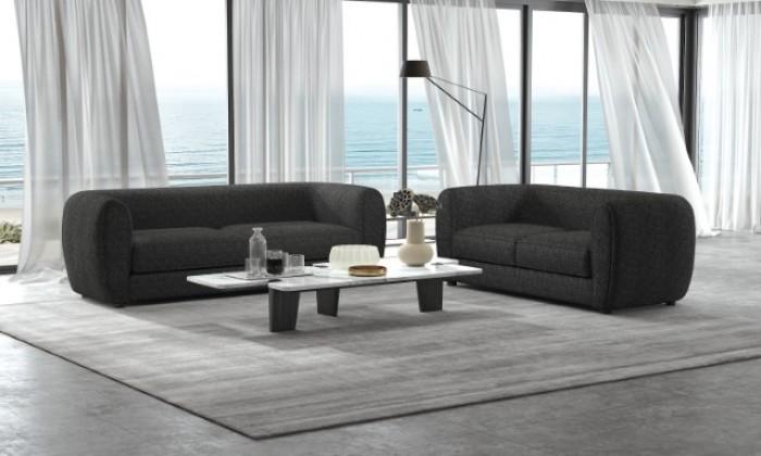 Contemporary Living Room Set Verdal Living Room Set 2PCS FM61001BK-SF-S-2PCS FM61001BK-SF-S-2PCS in Black 