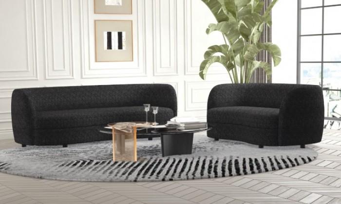 Contemporary Living Room Set Versoix Living Room Set 2PCS FM61003BK-SF-S-2PCS FM61003BK-SF-S-2PCS in Black 