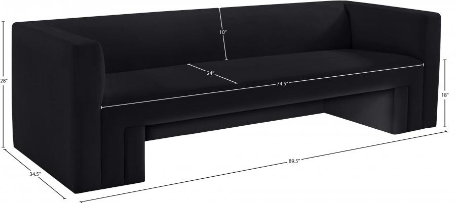 

    
 Shop  Contemporary Black Solid Wood Living Room Set 2PCS Meridian Furniture Henson 665Black-S-2PCS
