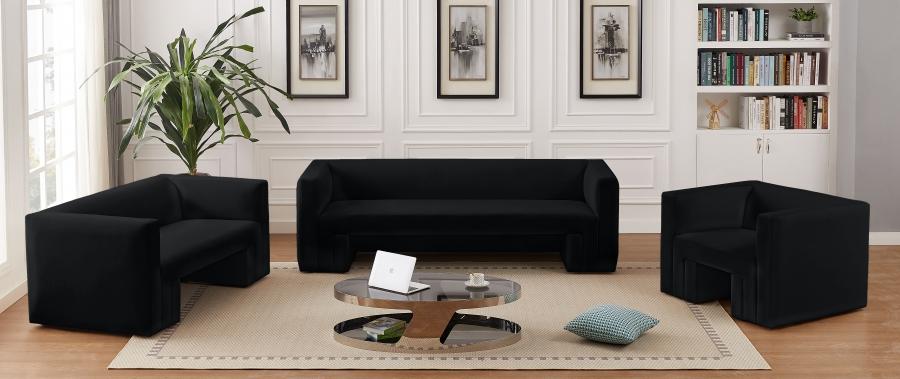 

    
Contemporary Black Solid Wood Living Room Set 2PCS Meridian Furniture Henson 665Black-S-2PCS
