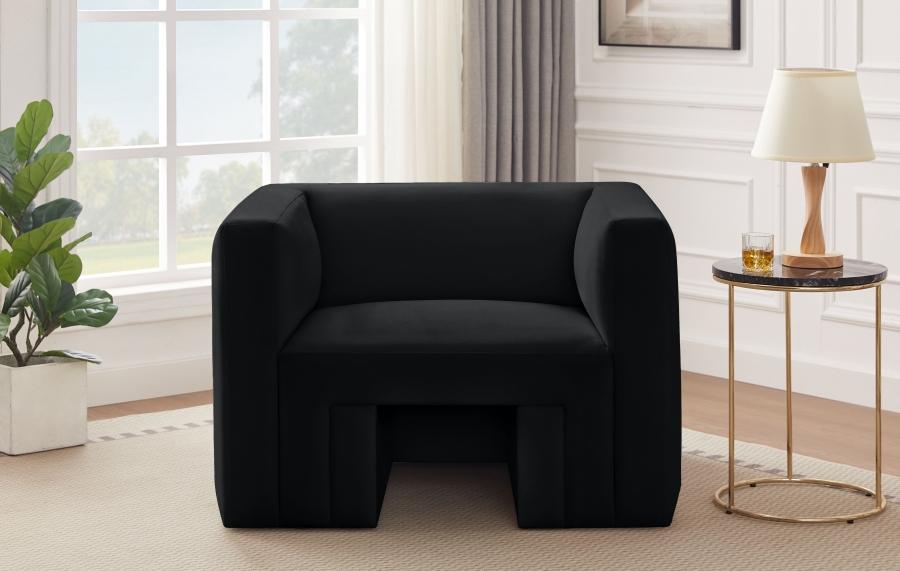 

    
 Shop  Contemporary Black Solid Wood Living Room Set 3PCS Meridian Furniture Henson 665Black-S-3PCS
