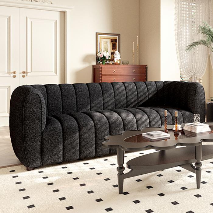 

    
Contemporary Black Solid Wood Sofa Furniture of America Aversa FM61002BK-SF-S
