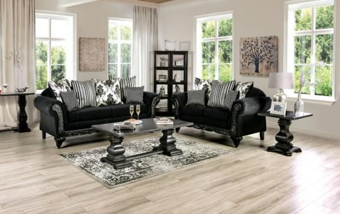 

    
SM7746-SF-S Contemporary Black Solid Wood Sofa Furniture of America Luciano SM7746-SF-S
