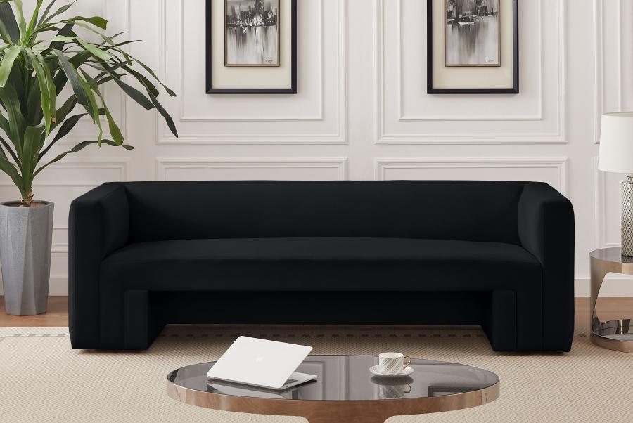 

    
Contemporary Black Solid Wood Sofa Meridian Furniture Henson 665Black-S
