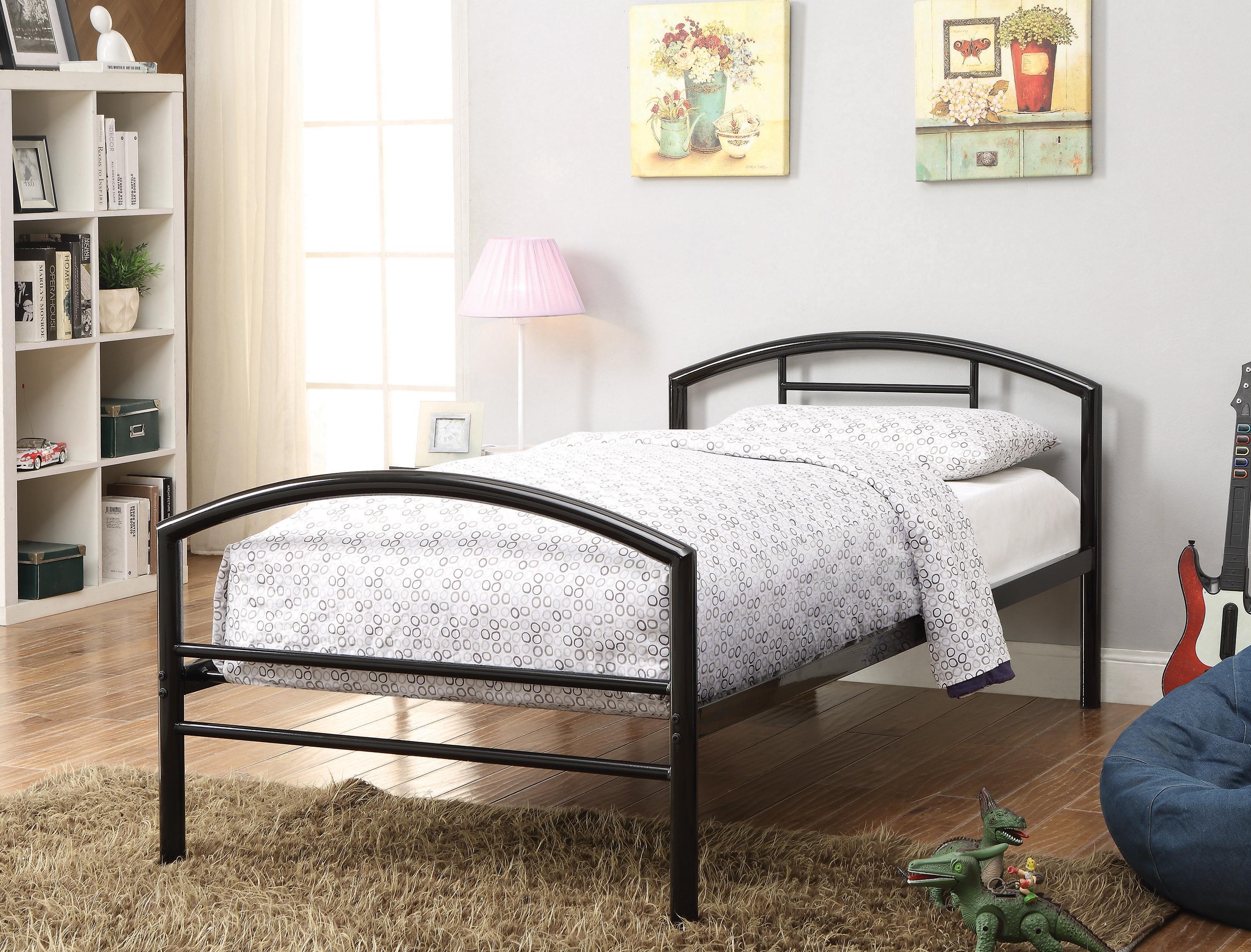 

    
Contemporary Black Steel Twin Bed Coaster 400157T Baines
