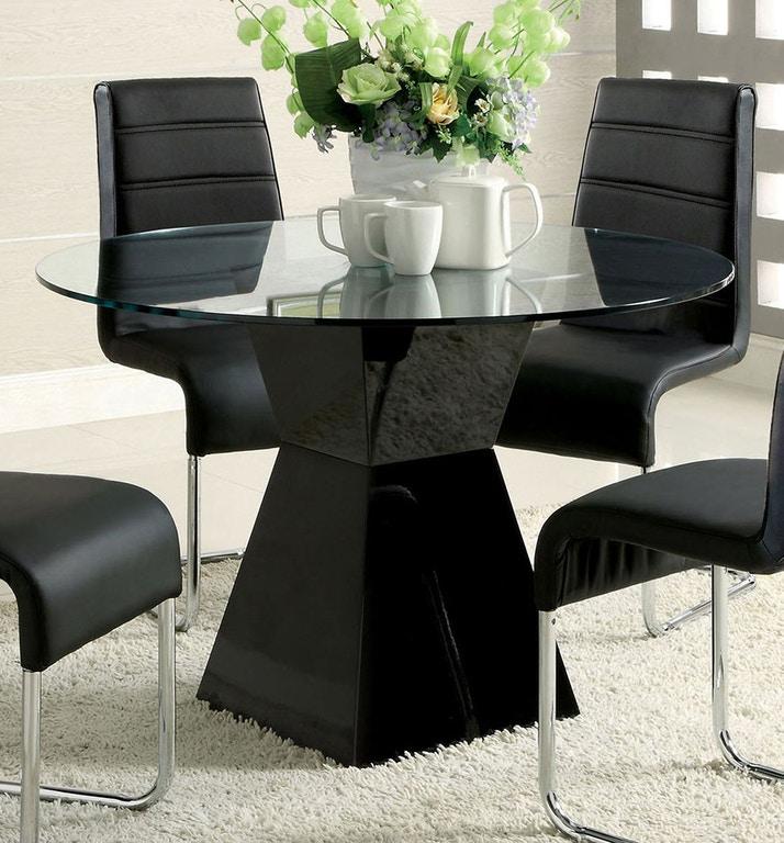 

    
Contemporary Black Tempered Glass Dining Table Furniture of America CM8371BK-T Mauna
