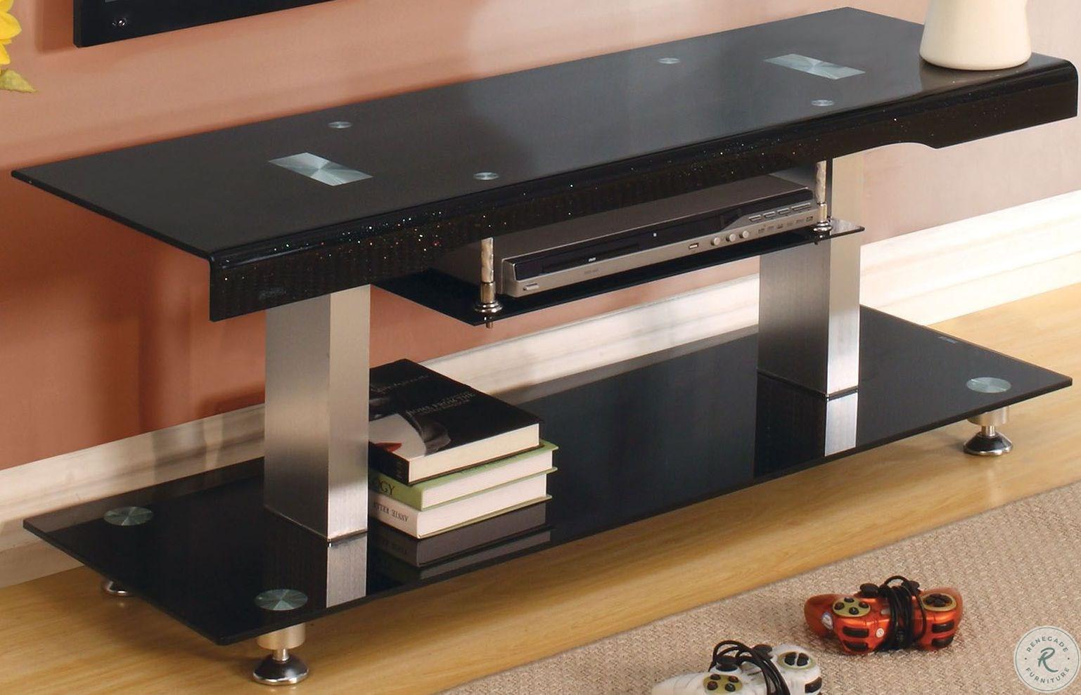 

    
Contemporary Black Tempered Glass & Metal 60" TV Console Furniture of America CM5231-TV-60 Dietrich
