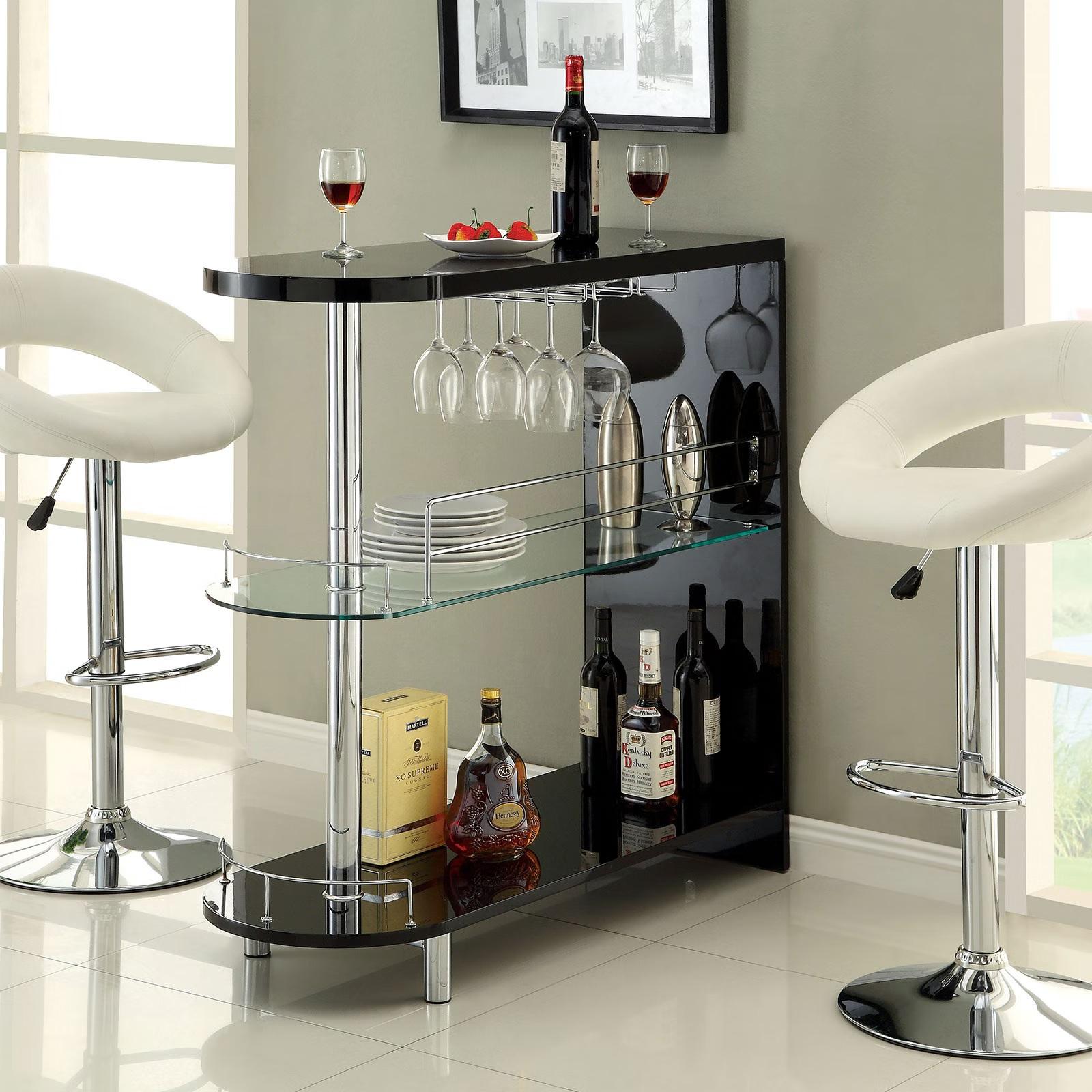 

    
Contemporary Black Tempered Glass Mini Server Furniture of America CM-BT8333-BK Numbi
