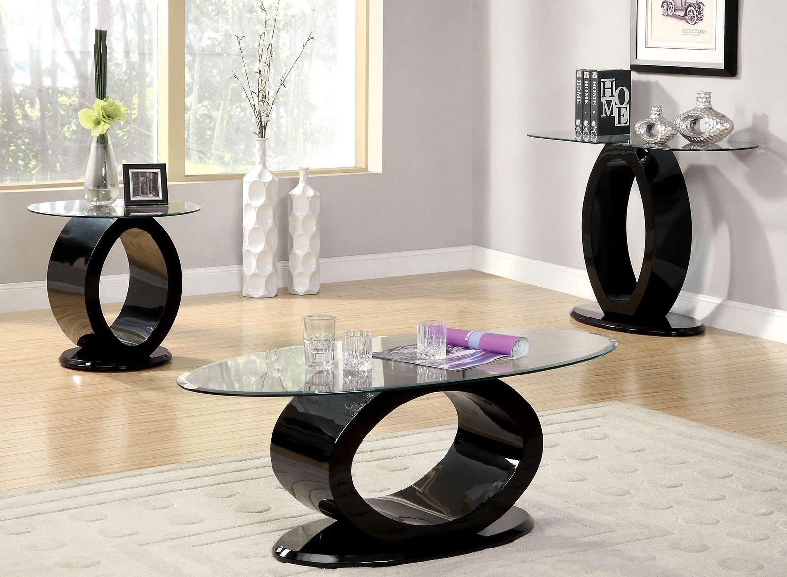 

    
Contemporary Black Tempered Glass Top End Table Furniture of America CM4825BK-E Lodia

