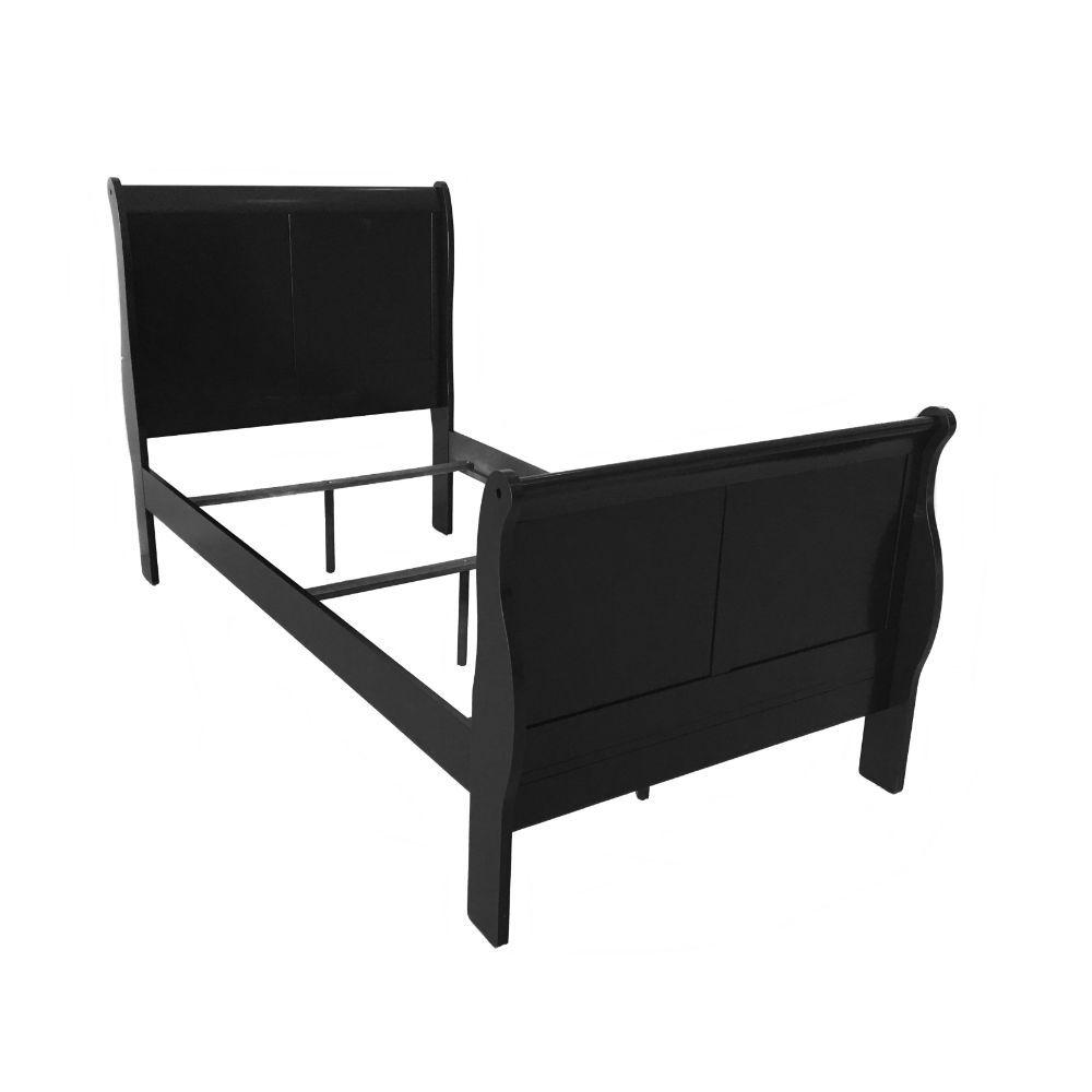 Contemporary, Rustic Twin bed Louis Philippe III 19510T in Black 