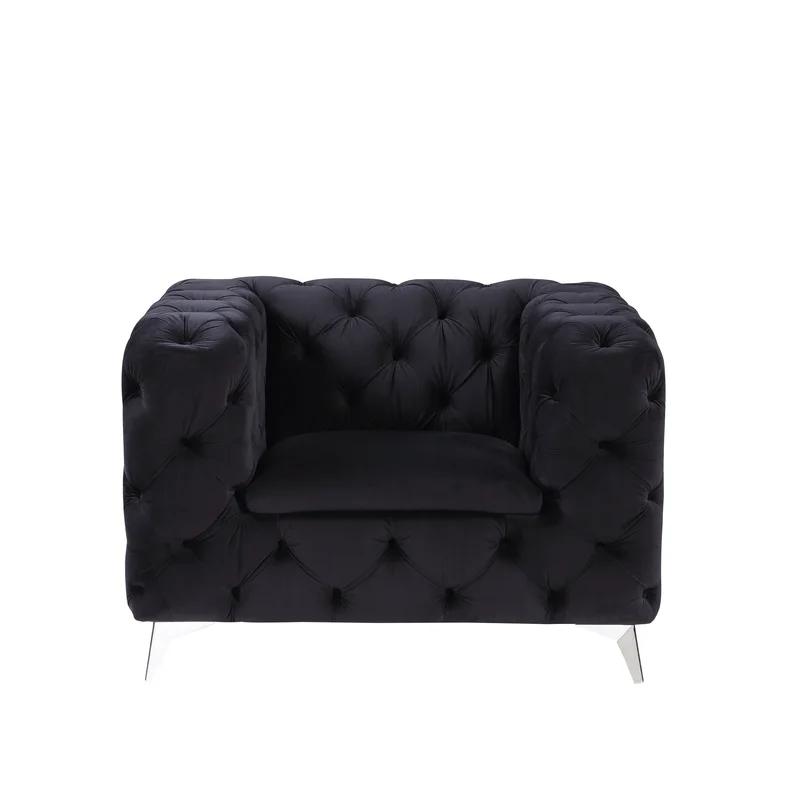 

    
Contemporary Black Velvet Chair by Acme Phifina 55922
