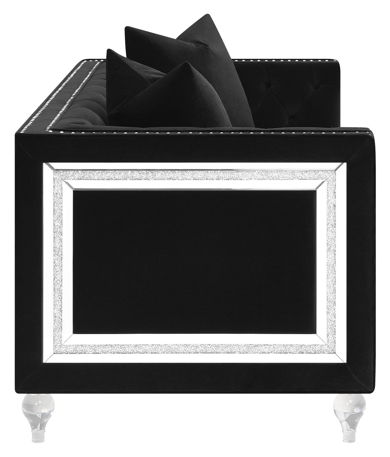 

                    
Buy Contemporary Black Velvet Living Room Set 2pcs Coaster 509361-S2 Delilah
