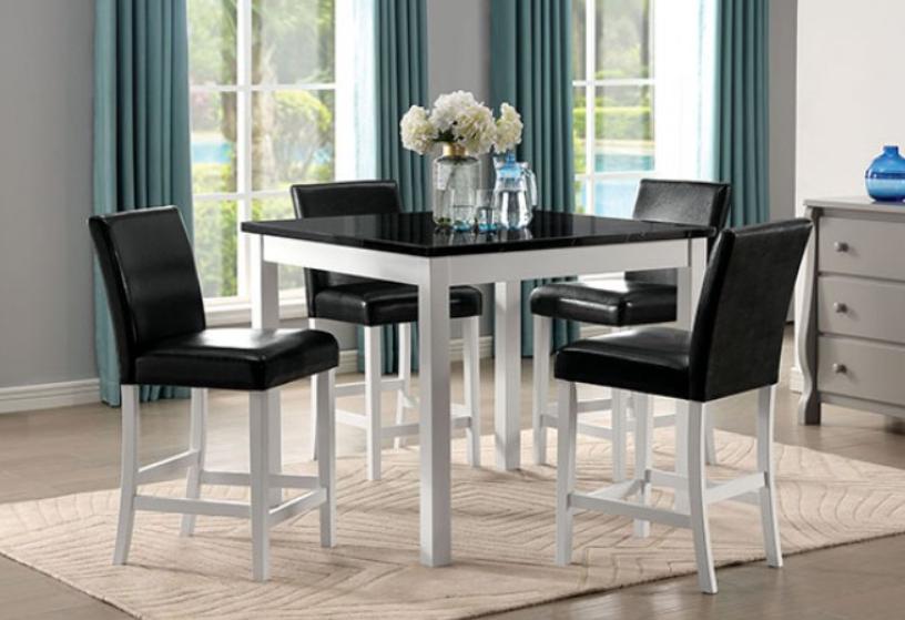 

    
Contemporary Black / White 5 pc Counter Height Dining Table Set by Furniture of America Mathilda CM3143PT-5PK
