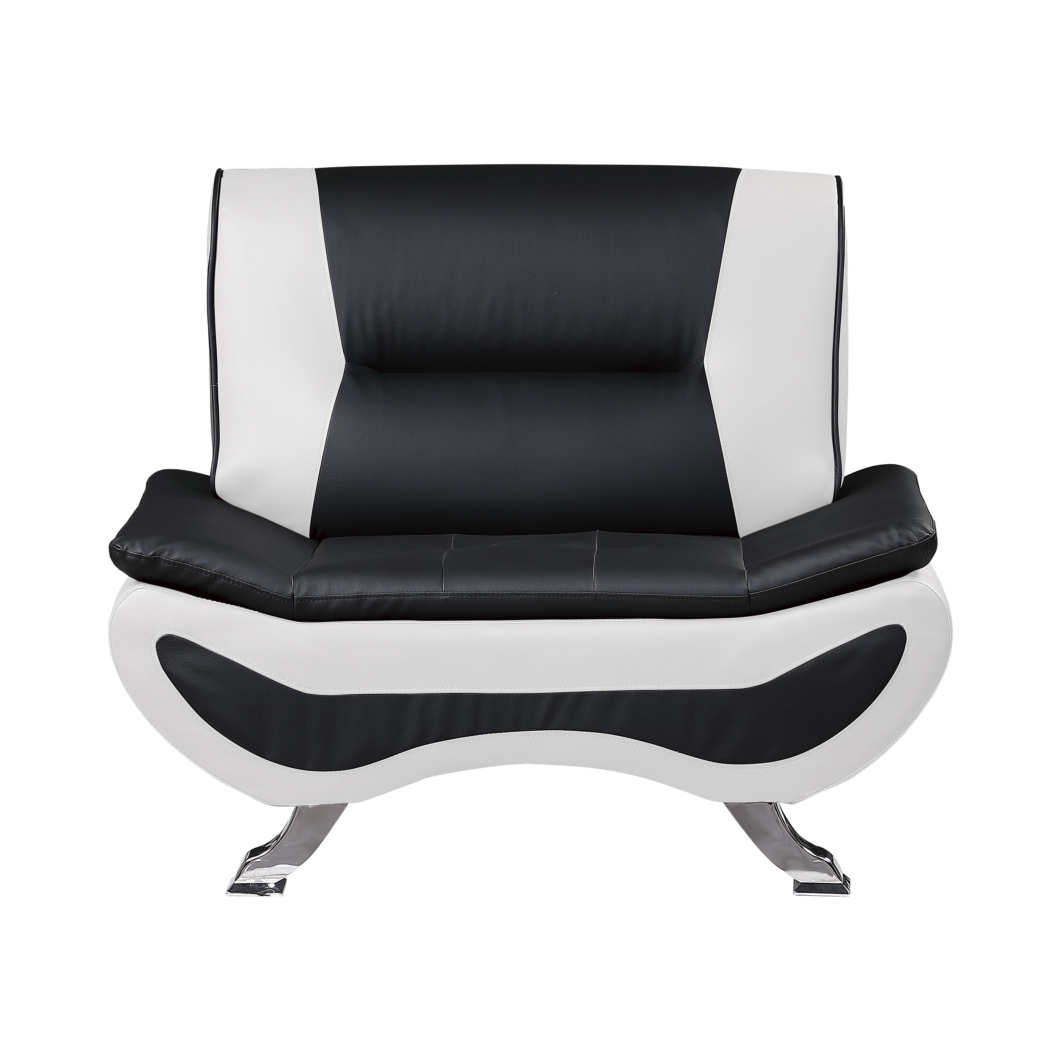 

    
Contemporary Black & White Faux Leather Arm Chair Homelegance 8219-1 Veloce
