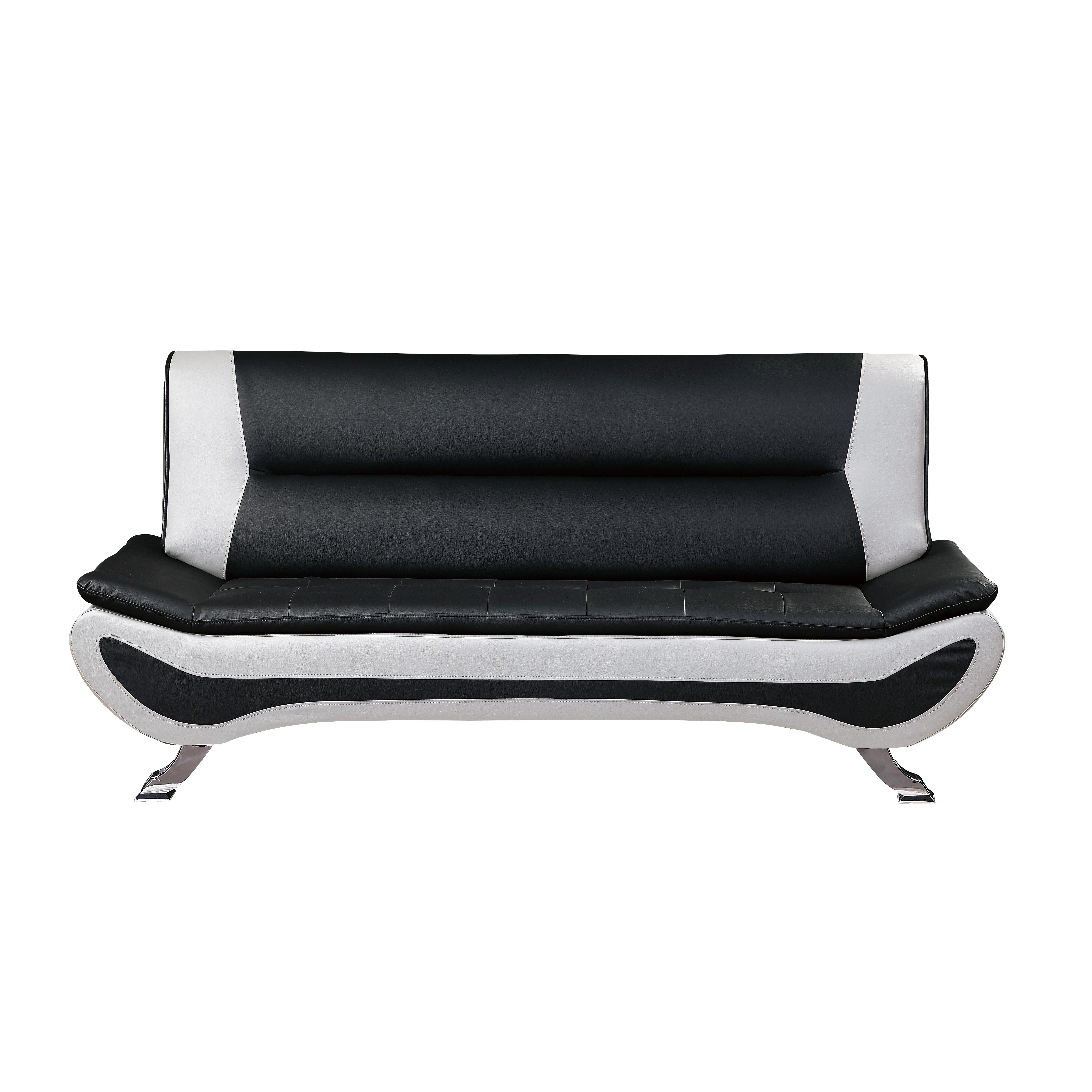 

    
Contemporary Black & White Faux Leather Sofa Homelegance 8219-3 Veloce
