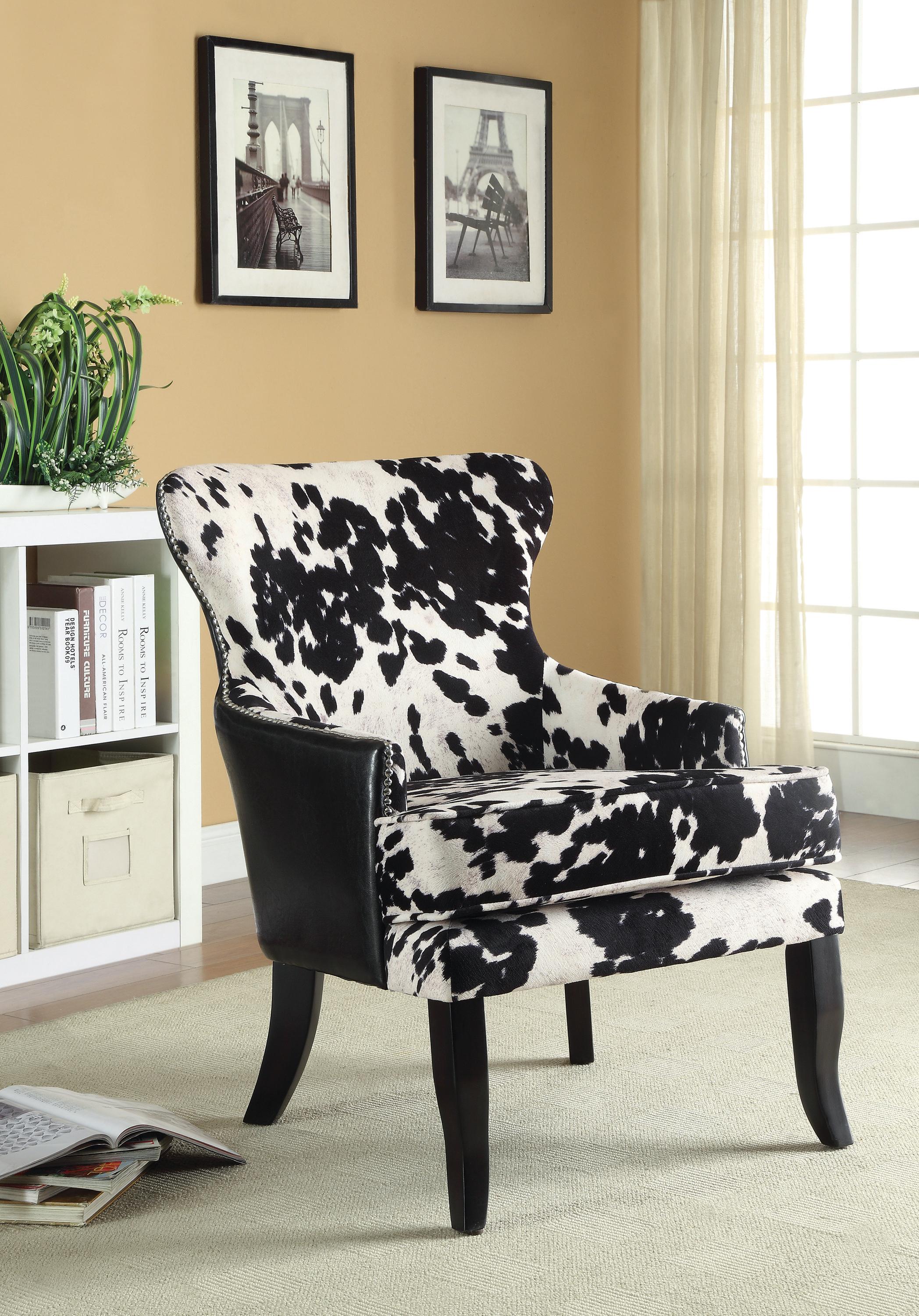 

    
Contemporary Black & White Microfiber Accent Chair Coaster 902169
