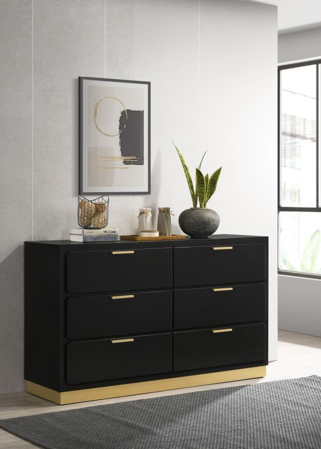 

    
Contemporary Black Wood Dresser With Mirror 2PCS Coaster Caraway 224783
