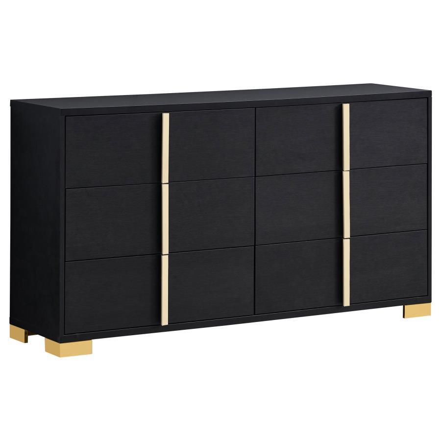 Contemporary, Modern Dresser With Mirror Marceline Dresser With Mirror 2PCS 222833-D-2PCS 222833-D-2PCS in Black 