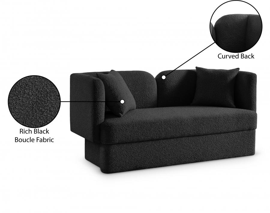 

    
616Black-L Contemporary Black Wood Fabric Loveseat Meridian Furniture Marcel 616Black-L
