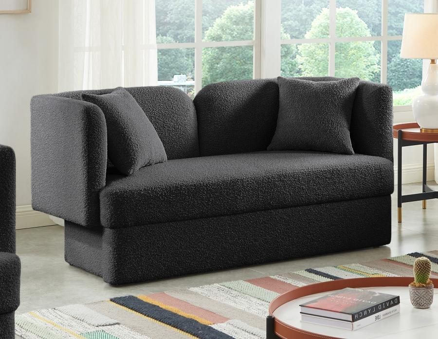 

    
Contemporary Black Wood Fabric Loveseat Meridian Furniture Marcel 616Black-L
