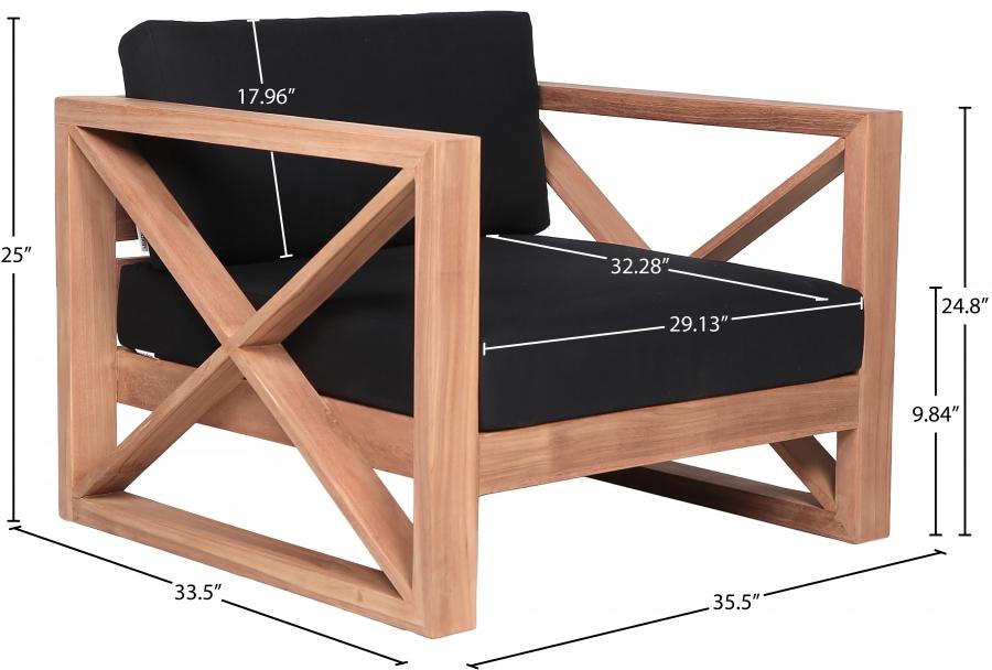 

    
 Order  Contemporary Black Wood Fabric Patio Chair Meridian Furniture Anguilla 352Black-C
