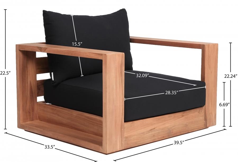 

    
 Order  Contemporary Black Wood Fabric Patio Chair Meridian Furniture Tulum 353Black-C
