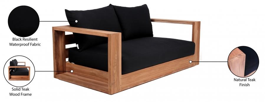 

    
353Black-L Contemporary Black Wood Fabric Patio Loveseat Meridian Furniture Tulum 353Black-L
