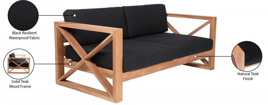 

    
352Black-S-3PCS Meridian Furniture Patio Sofa Set
