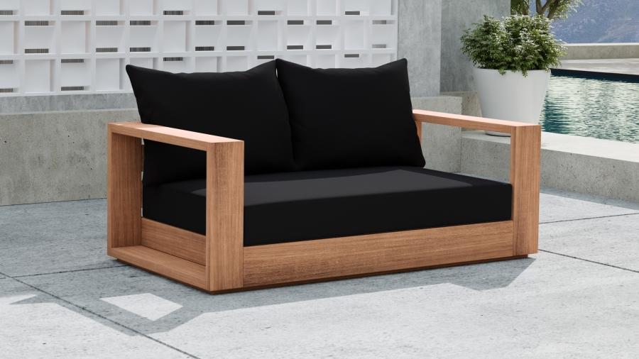 

    
 Photo  Contemporary Black Wood Fabric Patio Sofa Set 3PCS Meridian Furniture Tulum 353Black-S-3PCS
