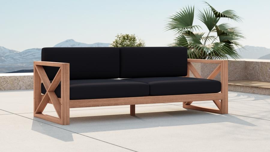 

    
Contemporary Black Wood Fabric Patio Sofa Set-4PCS Meridian Furniture Anguilla 352Black-S-4PCS
