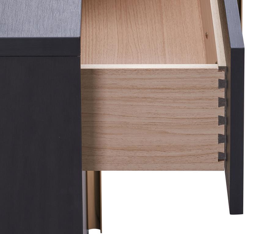 

    
Contemporary Black Wood King Panel Bedroom Set 6PCS Coaster Marceline 222831KE
