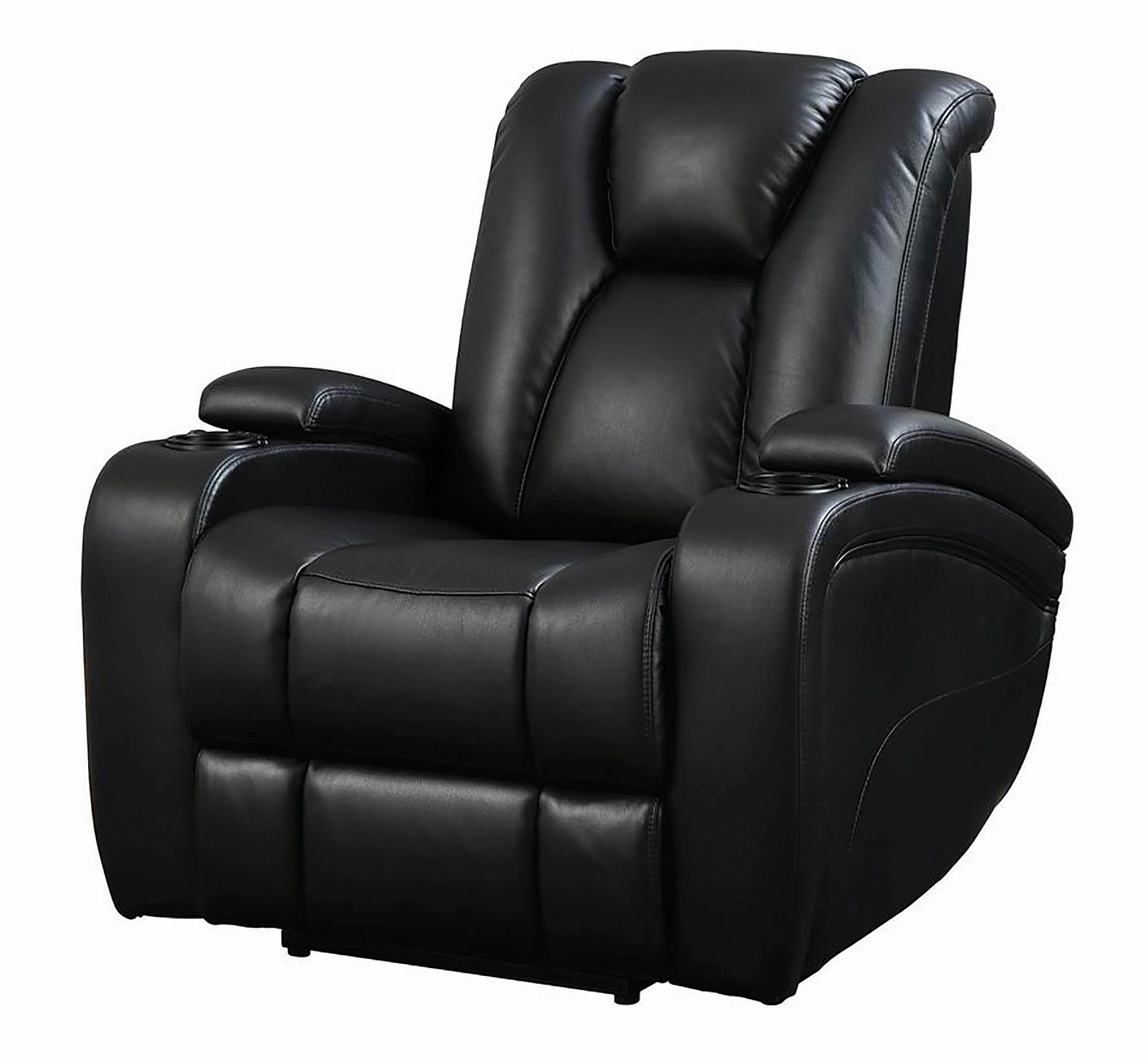 Contemporary Power2 recliner Delange 601743P in Black 