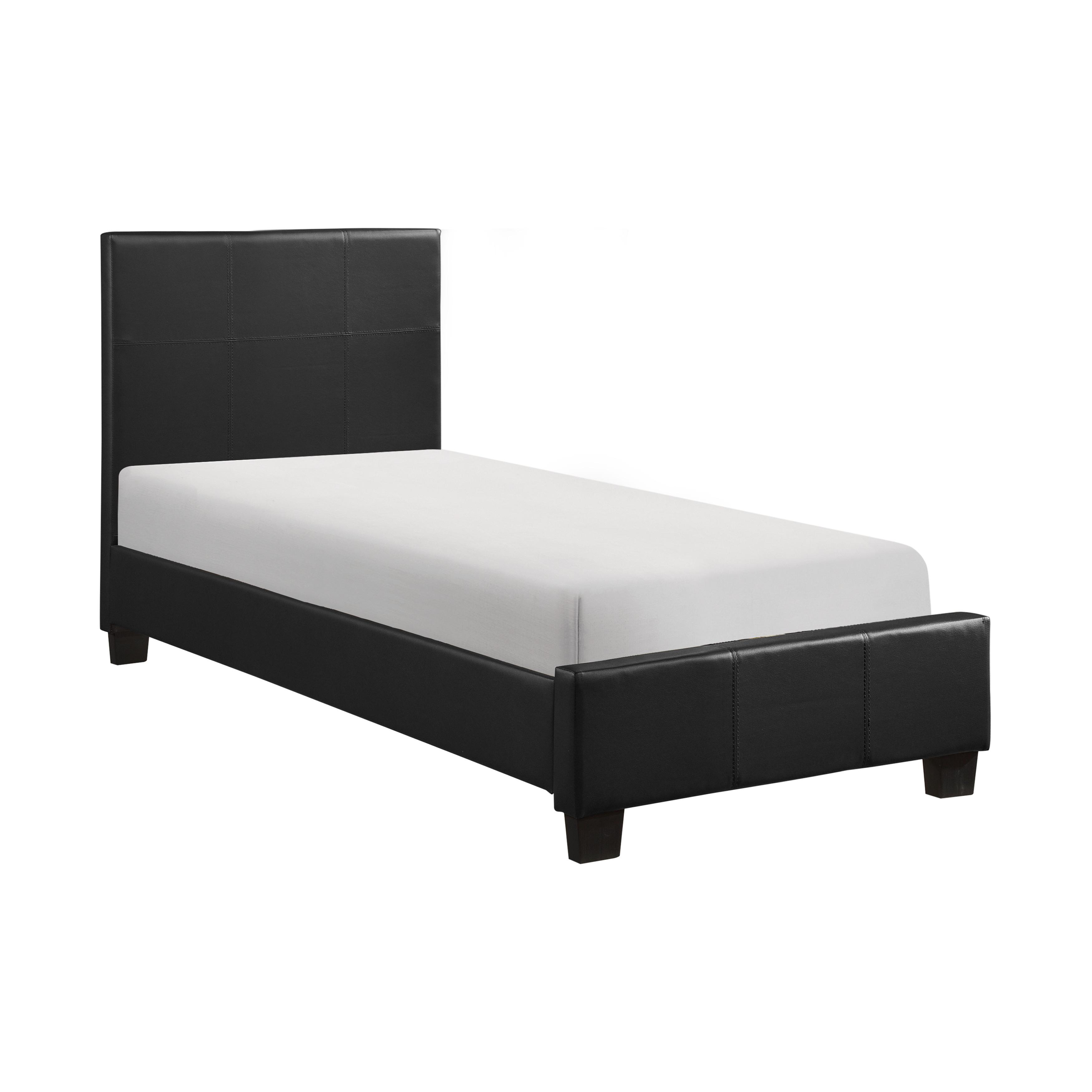 Contemporary Bed 2220T-1* Lorenzi 2220T-1* in Black Faux Leather
