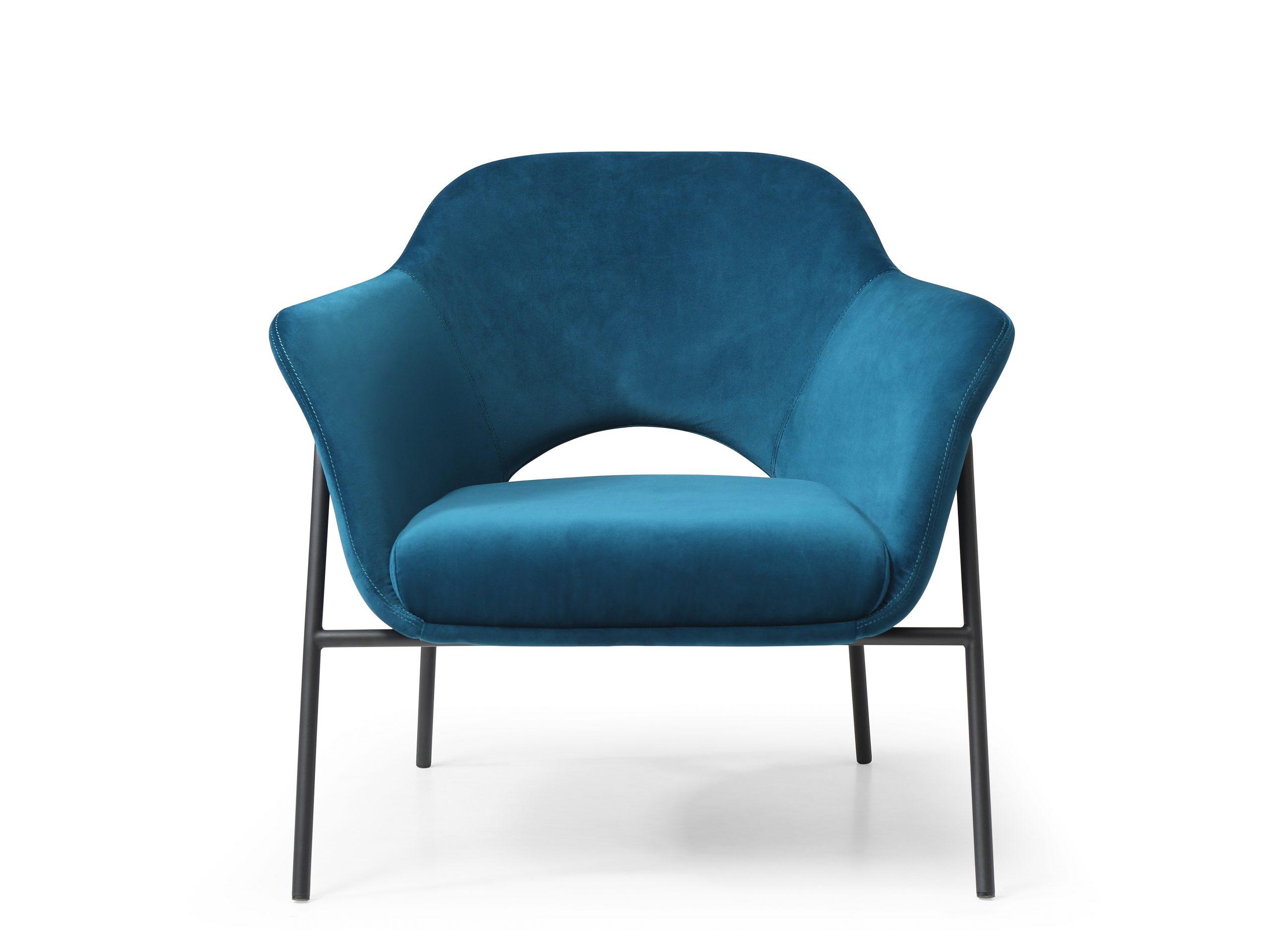 Contemporary Accent Chair CH1702F-BLU Karla CH1702F-BLU in Blue Fabric