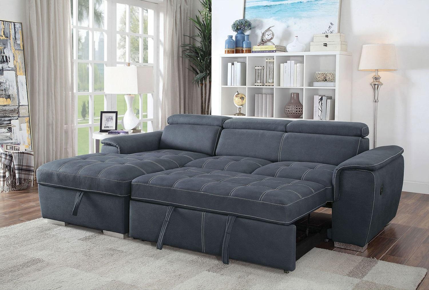 

    
Blue Gray Faux Nubuck Sectional Sofa PATTY CM6514BL Furniture of America Modern
